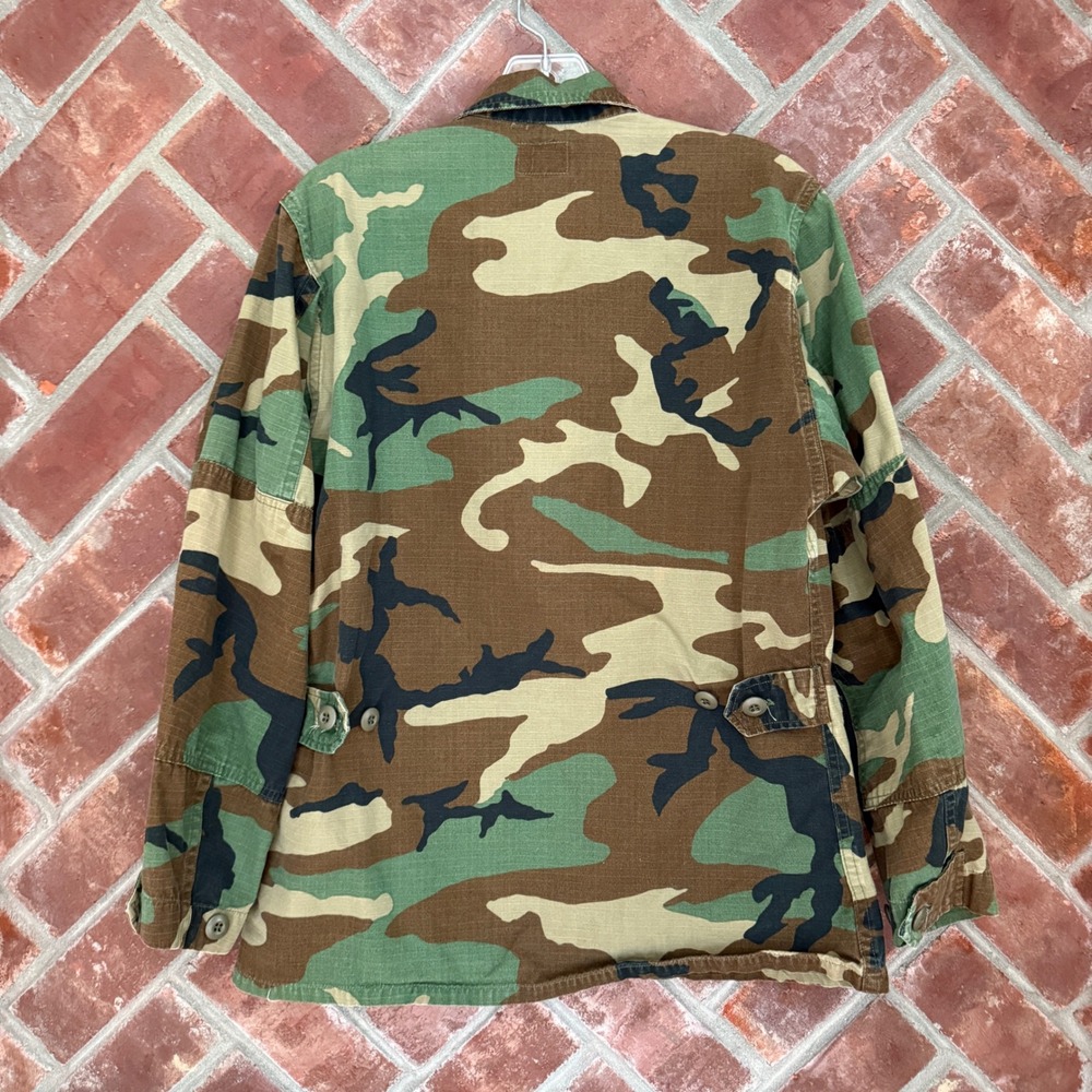US Military Combat Coat Mens XS Short Green Woodland Camo BDU Ripstop Jacket - Picture 2 of 10